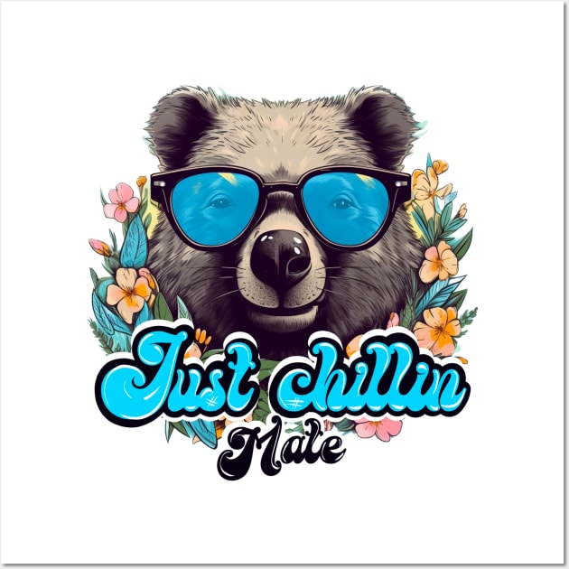 Just Chilling Mate Funny Wombat Lover Wall Art by Visual Vibes